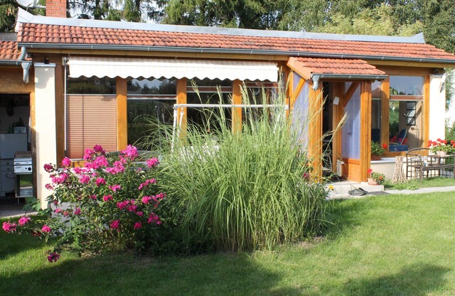 Cozy bungalow on the lake with garden and terrace ideal for people and animals.
