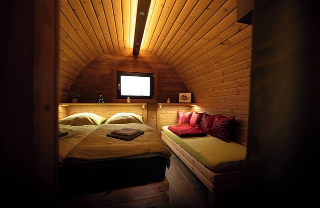 Cozy camping barrel