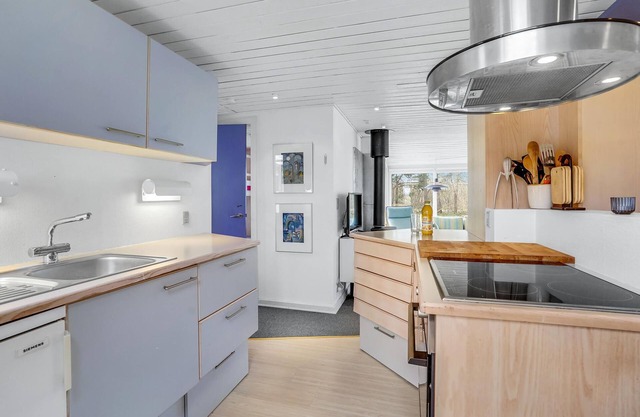 Cozy cottage in quiet surroundings and only 100 m from a family-friendly sandy beach.