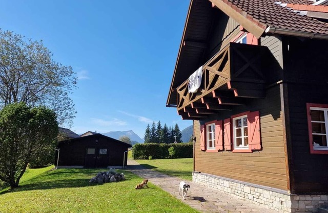 cozy house in a sunny place with a fantastic mountain panorama