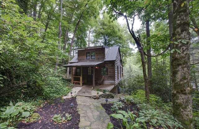 Cozy Pet-Friendly Cabin w/Hot Tub, River Views, 20 Min to AVL +Biltmore Pass