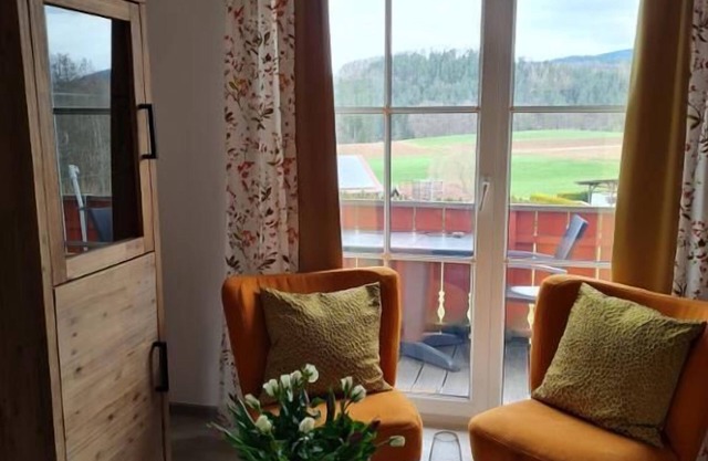 Cozy two-room apartment for up to four people with balcony and view of the valley