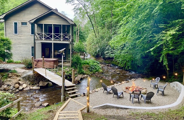 Creekside Mountain Retreat with Hot Tub, 2 Firepits & Starlink WiFi!