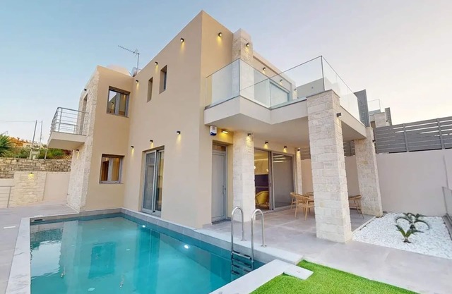 Cretan serenity Awaits: Elegant Mountain-View Villas with Private Pool