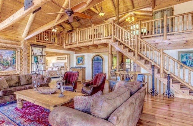 Custom built mountain lodge, with views of Amicalola and Appalachian mountains.