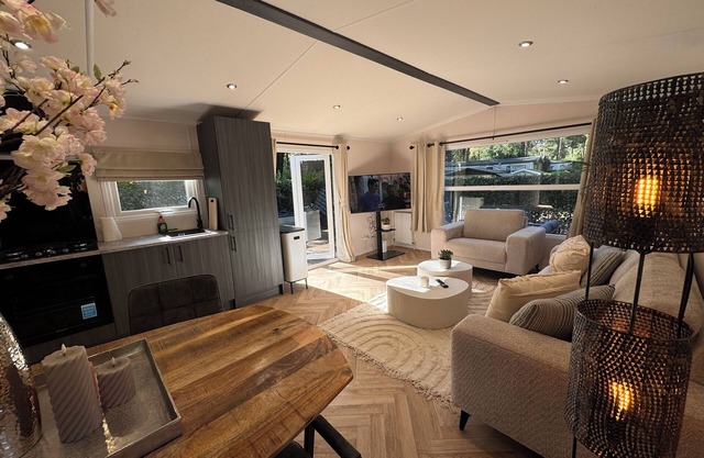 Deluxe chalet with private outside jacuzzi.