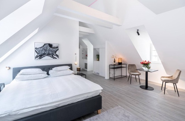 Deluxe Studio "Art Collection" with King Bed, View and Air Conditioning in the old town at the Danub