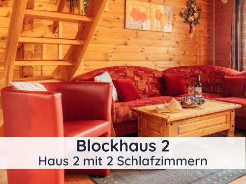 Der Fuchsbau - 3 separate Blockhäuser - ruhige Lage - 50m bis zum Wald - eingezäunter Garten