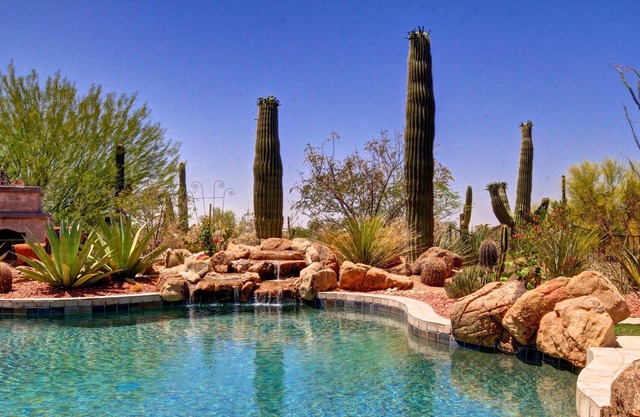 Desert retreat in luxuriously fenced