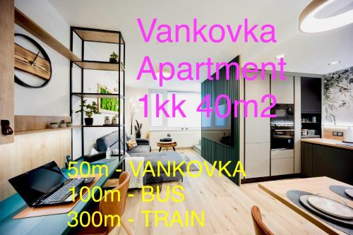 DH Vankovka Design 1kk Apartment - 1 min Vankovka, BUS, Train - Netflix, SmartTV, Free Nespresso, Free Parking