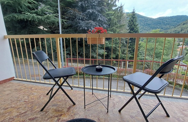 Dinky's apartment with forest view balcony