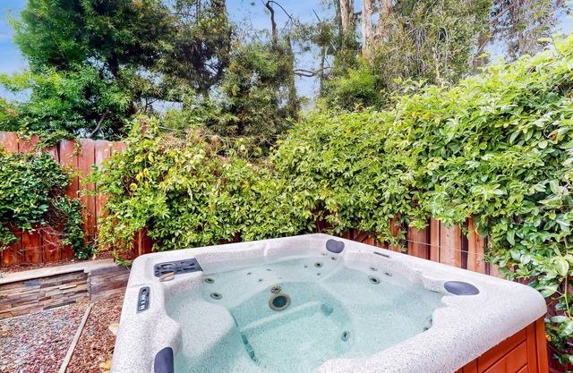 Discover outdoor paradise at this Spring Valley oasis with a hot tub, BBQ island
