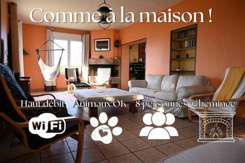Dogfriendly, grand jardin clos, 4 chambres, grand salon avec cheminée - Larès