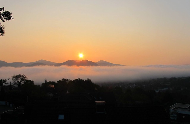 Dream view of the Rhine Valley, Siebengebirge vis a vis the Drachenfels
