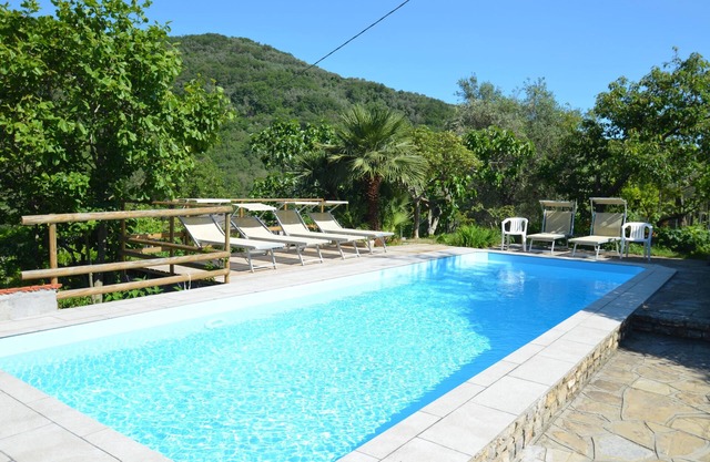 Dreamy natural stone house in an olive grove with garden terrace and communal po