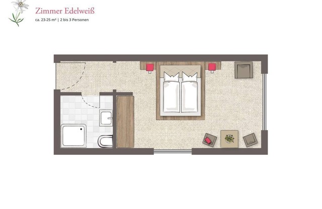 Dreibettzimmer "edelweiss" 3-5 ÜN Winter - Hotel Almrösl