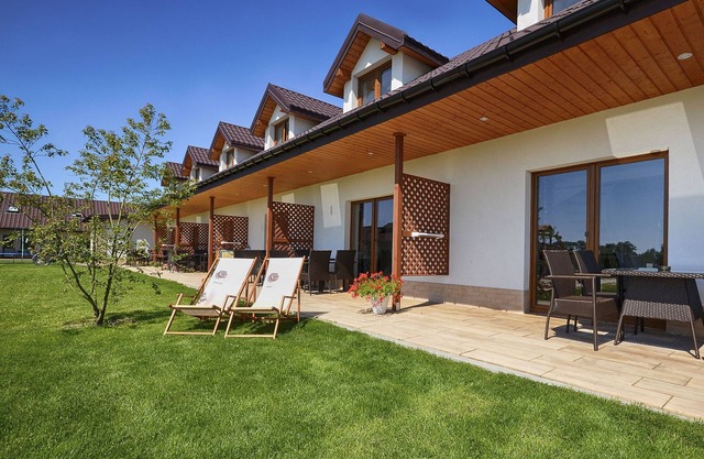Duplex apartments 300 m from the sea. Living room, 2 bedrooms, own terrace.
