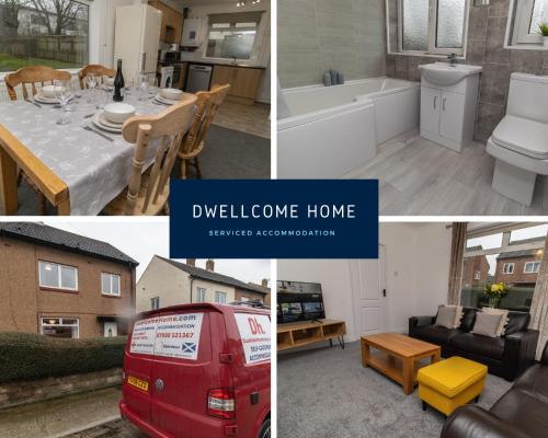 Dwellcome Home Ltd 3 DOUBLE Bedroom House Boldon, Ideal for long term contractor, etc stays, Free Parking, Fast WIFI, 3 miles 7 mins drive to Nissan, 15 mins to Sunderland Newcastle, Regular Housekeeping Options - see our site for assurance