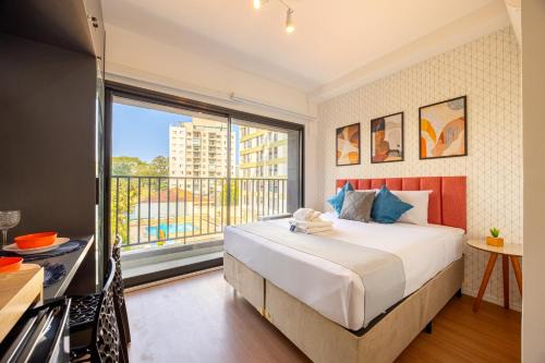 Easy Star - Charmoso studio com cama Queen no Brooklin - NH01I