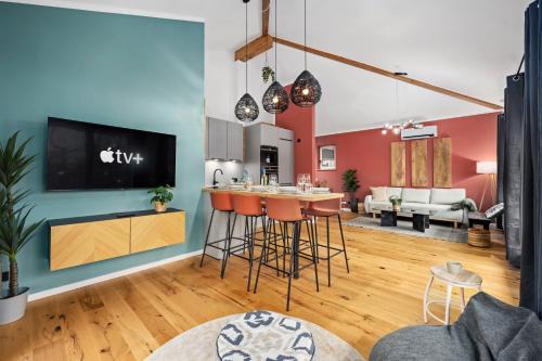 EDLER WOHNRAUM Schwanenteich-Penthouse mit Garage, Grill, Kaffeevollautomat, Klima, Lift & Terrasse