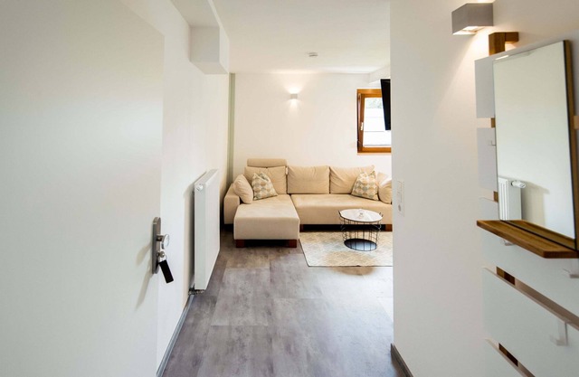 Einzimmer Maisonette Wohnung Kräuterglück mit 30qm, Schlafbereich auf Oberer Etage, Max. 2 Personen