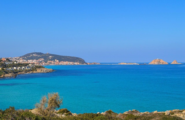 Enjoy a wonderful view of the countryside from the inviting vacation home with pool.