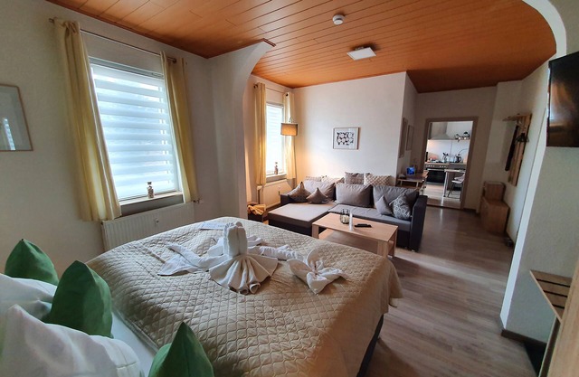 Enjoy our modern apartment with balcony