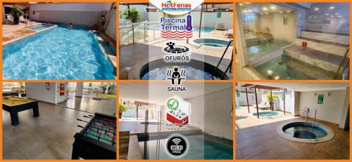 Everest Flat Service com Piscinas Termais, próx ao Shopping Singapura, Water Park, Clube Prive, Riviera, Boulevard - HotFérias