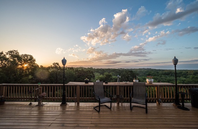 Experience a sunrise you never forget from the deck at the House on Cox Hill