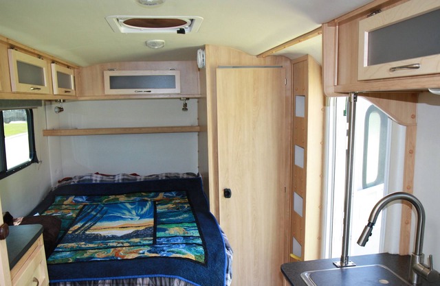Family friendly quiet neighborhood. Cozy living in a fiberglass trailer.