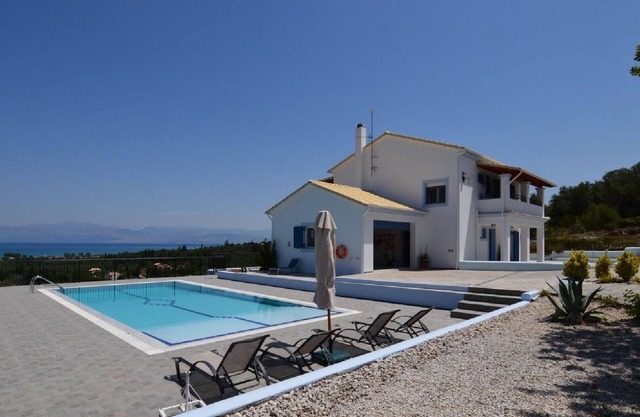 Family Villa with pool, sea and mountain views in tranquil setting