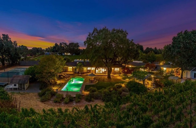 Farmhouse Vineyard Estate with Pool & Tennis Court in Heart of Wine Country