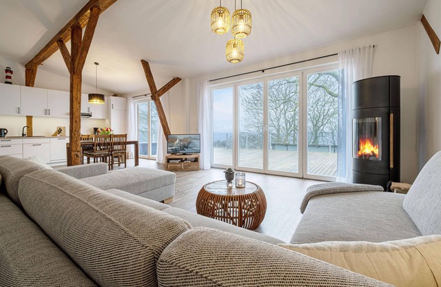 Favorite place by the sea - west barn on Mühlendamm with sea view, stove and sauna