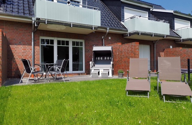 Ferienwohnung im Erdgeschoss für 2 Personen mit Terrasse und Garten in Norden