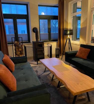 Ferienwohnung mit Kamin und traumhafter Dachterrasse mit Weitblick in die Natur