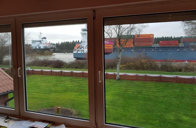 Ferienwohnung mit wunderschönem Blick auf den Nord-Ostsee-Kanal