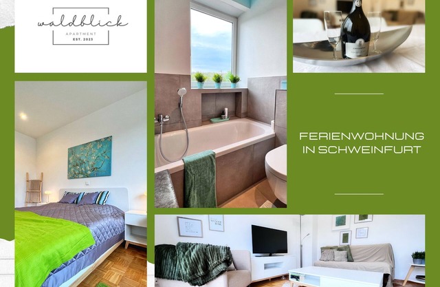 Ferienwohnung Waldblick Schweinfurt mit Terrasse