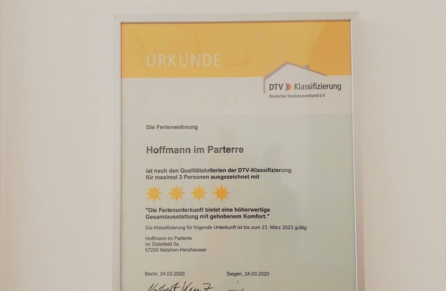 Ferienwohnungen Hoffmann 4 star DTV classification