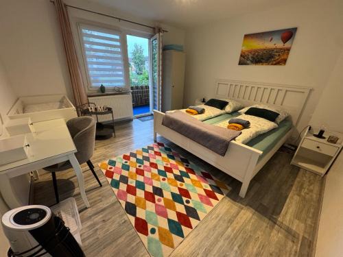 FeWo Elbo46 mit Balkon, Waschmaschine & Smart TV