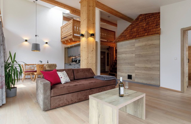 Fine split-level apartment with a private sauna