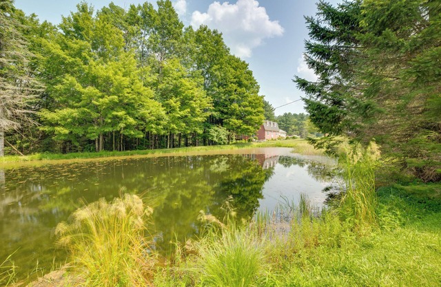 Fire Pit & On-Site Pond: Wooded Walton Home!