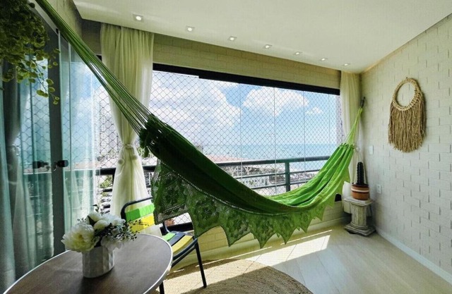 Flat Luxuoso Alto Padrao Frente Mar com 2 suites no Iate Plaza