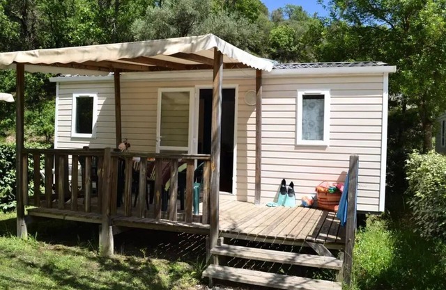 Flower CAMPING FAUVETS * - Mobile home DOMINO Comfort 28m2 (2 bedrooms) + covered terrace 7m2 + air conditioning + tv 5 persons