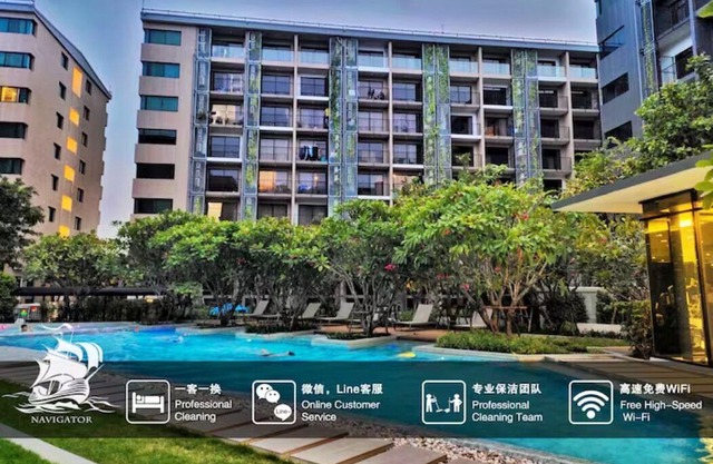 Free swimming pool/Boutique one-bedroom twin room/Near Chinatown