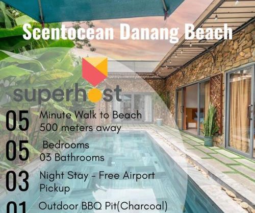 FreePickUp Pool 5 BRs Villa,5 Mins Walk to Beach