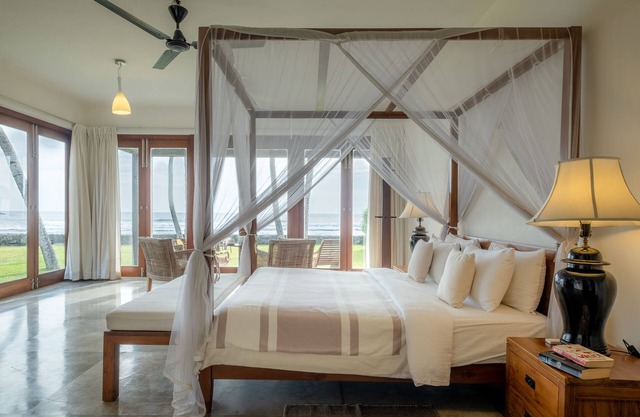 Fringed by a soft sandy beachfront it’s