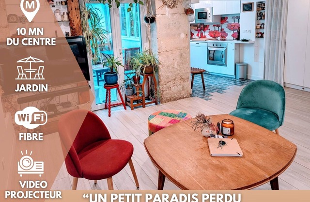 ღ LE JARDIN PARISIEN - quiet with terrace wifi, video projector