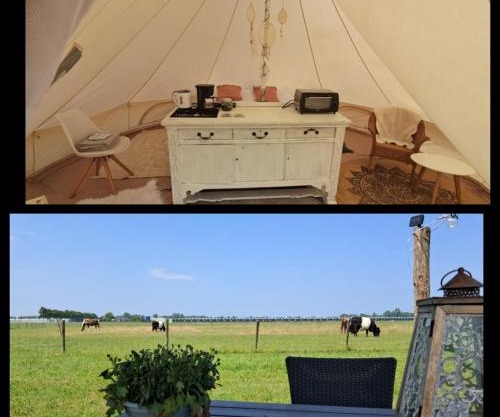 Glamping tent met privé sanitair