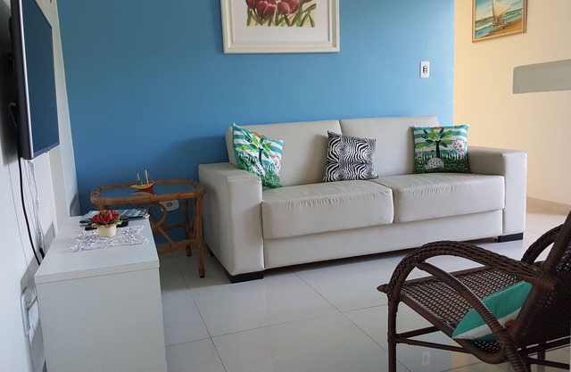 Great apartment 500 meters from the beach with 2 suites Swimming pool and barbecue