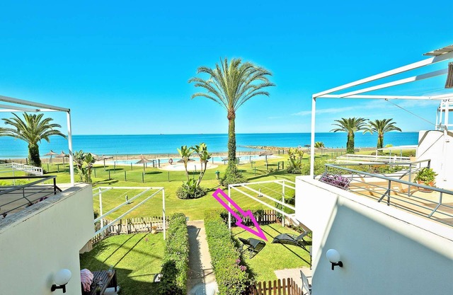Groundfloor Apartment with Private BBG and Direct Access to the Pools and Beach